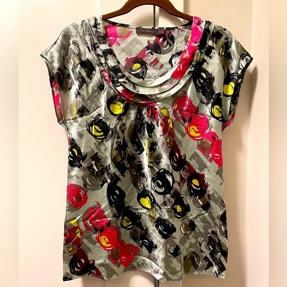 Short sleeve satin blouse